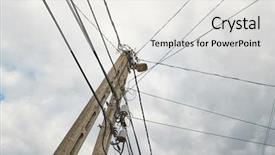  Presentation with cables - Beautiful PPT layouts featuring many cables of electric lines backdrop and a light gray colored foreground