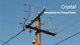  Presentation with lines - PPT theme with many cables of electric lines background and a teal colored foreground