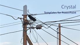  Presentation with cables - Colorful slide deck enhanced with many-cables-of-electric-lines backdrop and a light blue colored foreground