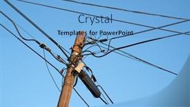  Presentation with cables - Amazing presentation theme having many-cables-of-electric-lines backdrop and a light blue colored foreground