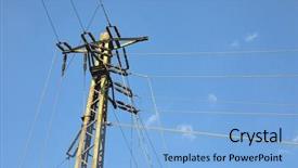  Presentation with lines - Slides featuring many cables of electric lines background and a light blue colored foreground