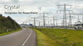  Presentation with electric bicycle - Slide deck enhanced with many-cables-of-electric-power background and a light gray colored foreground