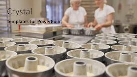  Presentation with bakery - PPT layouts enhanced with many-cake-tins-with-gugelhupf background and a coral colored foreground