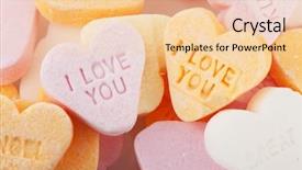  Presentation with candy heart - Cool new presentation theme with many candy hearts with text backdrop and a lemonade colored foreground