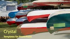  Presentation with place de henné dans la médecine traditionnelle - Presentation theme featuring many canoes stored background and a tawny brown colored foreground