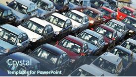  Presentation with cars - PPT layouts with many cars in transportation platform background and a ocean colored foreground