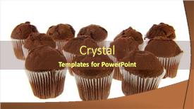  Presentation with muffins - Slides with many chocolate muffins in paper background and a tawny brown colored foreground