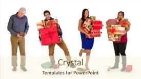  Presentation with pool restaurant family - Presentation having many christmas presents and poor background and a cream colored foreground