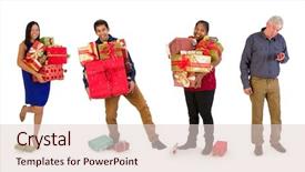  Presentation with pool restaurant family - Cool new PPT theme with many christmas presents and poor backdrop and a lemonade colored foreground