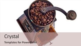  Presentation with coffee beans - Slides with many coffee beans are next background and a coral colored foreground