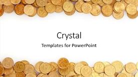  Presentation with frames isolated on white brown - Cool new presentation theme with many coins isolated on white backdrop and a white colored foreground