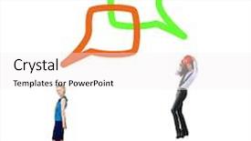  Presentation with idea - PPT theme consisting of many-colleagues-negotiations-idea background and a white colored foreground