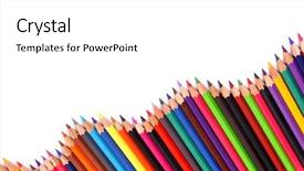  Presentation with color pencils - Beautiful PPT layouts featuring many colored - close up of color pencils backdrop and a white colored foreground