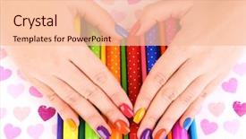  Presentation with multicolor graduation - PPT layouts having many colored - multicolor female manicure with markers background and a lemonade colored foreground