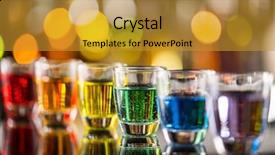  Presentation with shots - Audience pleasing presentation consisting of many colored - variation of hard alcoholic shots backdrop and a gold colored foreground