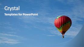  Presentation with animated hot air balloon - Cool new PPT theme with many-colored hot air balloon backdrop and a teal colored foreground