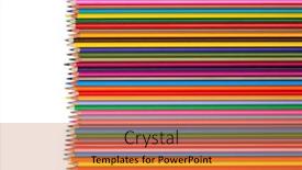  Presentation with colored pencils - Cool new PPT theme with many-colored-pencils backdrop and a coral colored foreground