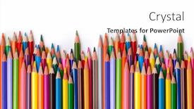  Presentation with colored pencils - Beautiful presentation theme featuring many-colored-pencils backdrop and a white colored foreground