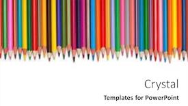  Presentation with colored pencils - Presentation design with many-colored-pencils background and a white colored foreground