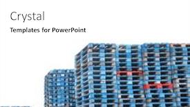  Presentation with pallet - Presentation having many-colorful-blue-wooden-pallets background and a white colored foreground