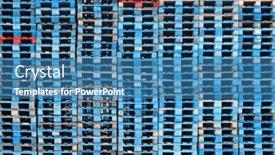  Presentation with pallet - Presentation theme consisting of many-colorful-blue-wooden-pallets background and a teal colored foreground