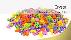  Presentation with white letters - Cool new slide set with many colorful foam letters isolated backdrop and a white colored foreground
