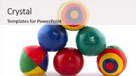  Presentation with colorful - PPT theme with many colorful juggle balls background and a sky blue colored foreground
