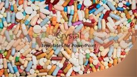  Presentation with medicines - Amazing presentation design having many-colorful-medicines-drugs backdrop and a coral colored foreground