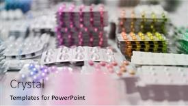  Presentation with medicines - Beautiful PPT theme featuring many-colorful-medicines-drugs backdrop and a lemonade colored foreground