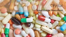 Presentation with capsules - Presentation theme featuring many colorful pills capsules background and a coral colored foreground