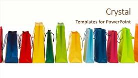  Presentation with paper bag vs plastic bags - Amazing presentation having many colorful shopping bags backdrop and a cream colored foreground