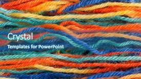  Presentation with colorful fabric - PPT layouts having many colorful yarns background and a ocean colored foreground