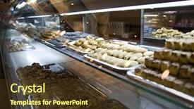  Presentation with cookies templet - Colorful PPT theme enhanced with many cookies in turkish shop backdrop and a  colored foreground