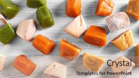  Presentation with disney elsa frozen - PPT theme enhanced with many cubes of frozen puree background and a coral colored foreground