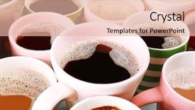  Presentation with dry pineapple close up many - Audience pleasing slide set consisting of many cups of coffee closeup backdrop and a  colored foreground