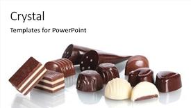  Presentation with white chocolate - PPT layouts enhanced with many different chocolate candy isolated background and a white colored foreground