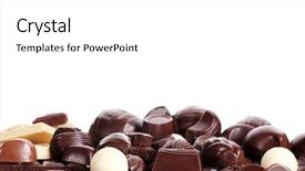  Presentation with white chocolate - Presentation theme having many different chocolate candy isolated background and a  colored foreground