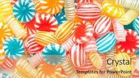  Presentation with surgical masks stack of color - Presentation theme with many different color candies background background and a yellow colored foreground