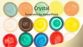  Presentation with condom - PPT theme enhanced with many different coloured condoms background and a blonde colored foreground