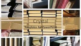  Presentation with many books - PPT theme consisting of many different compositions with books in collage background and a yellow colored foreground