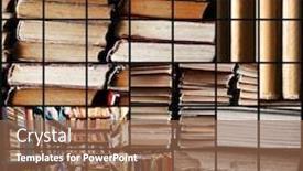  Presentation with many books - Audience pleasing slide deck consisting of many different compositions with books in collage backdrop and a tawny brown colored foreground
