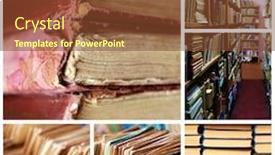  Presentation with many books - Presentation theme consisting of many different compositions with books in collage background and a tawny brown colored foreground