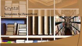  Presentation with many books - Cool new PPT theme with many-different-compositions-with-books backdrop and a coral colored foreground