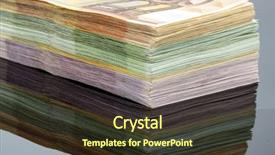  Presentation with dry pineapple close up many - PPT theme featuring many different euro bills background and a tawny brown colored foreground