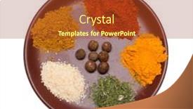  Presentation with spices - Beautiful slide deck featuring many-different-spices-in-plate backdrop and a tawny brown colored foreground