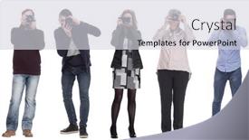  Presentation with group - PPT theme having many-double-twelve-group-paparazzi background and a light gray colored foreground
