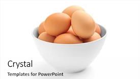  Presentation with porcelain - Beautiful PPT layouts featuring many eggs in a porcelain bowl isolated on white background backdrop and a white colored foreground