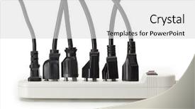  Presentation with electric utility - Amazing slide deck having many electrical cords connected backdrop and a light gray colored foreground