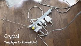  Presentation with electrical - Amazing slide deck having many electrical cords connected backdrop and a tawny brown colored foreground