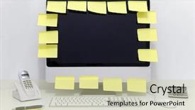  Presentation with note - Presentation featuring many empty adhesive note background and a soft green colored foreground